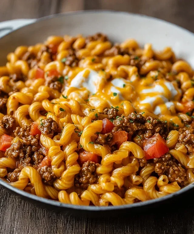 Cheesy Beef Taco Pasta