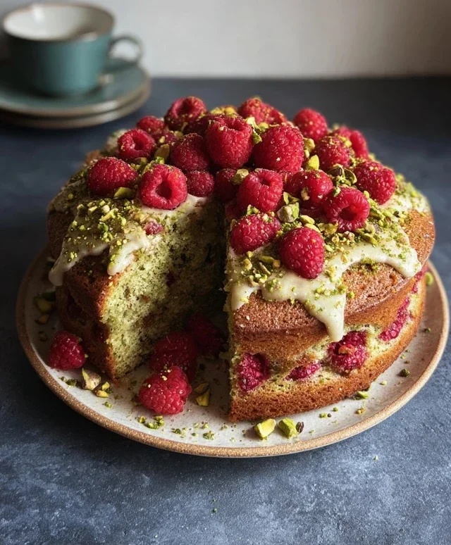 Pistachio Raspberry Cake