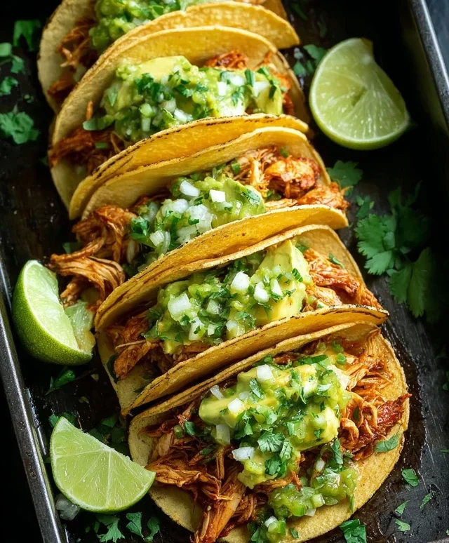 Crispy Poblano Chicken Tacos with Avocado-Jalapeño Salsa