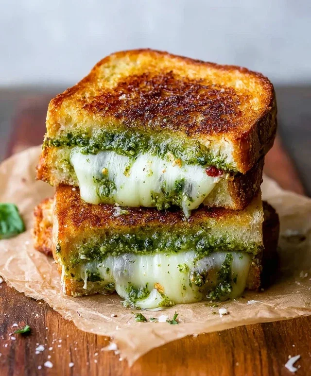 Sourdough Pesto Grilled Cheese