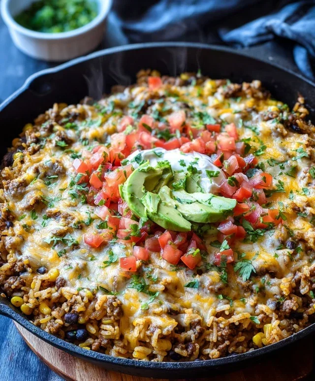 Cheesy Taco Rice Skillet
