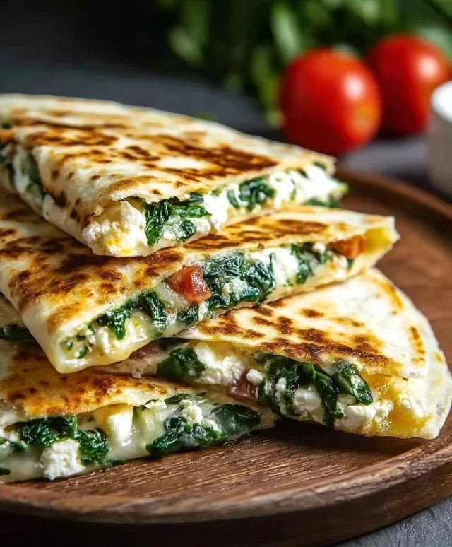 Spinach and Feta Quesadillas