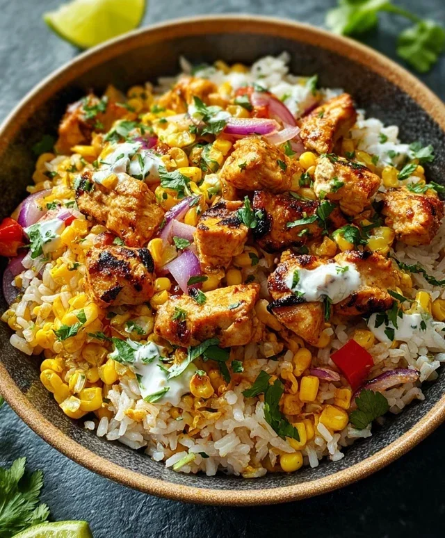 Street Corn Chicken Rice Bowl