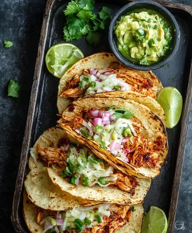 Crispy Poblano Chicken Tacos with Avocado-Jalapeño Salsa