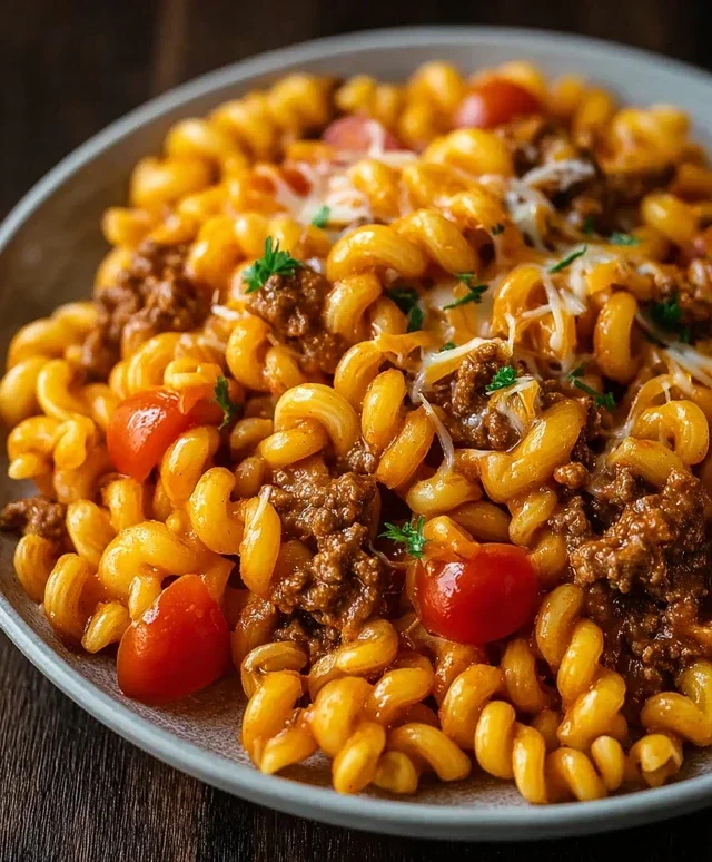 Cheesy Beef Taco Pasta