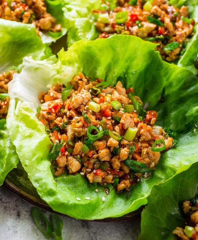 Asian chicken lettuce wraps recipe (Whole30, Pnon-non-non-alcoholic alternativeic non-alcoholic aleo, Low Carb)