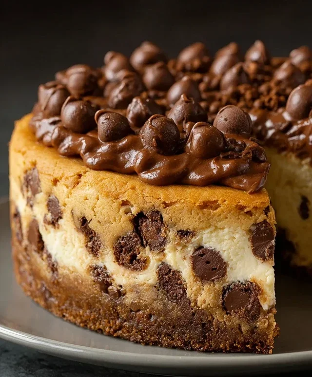 Chocolate Chip Cookie Bottomed Cheesecake