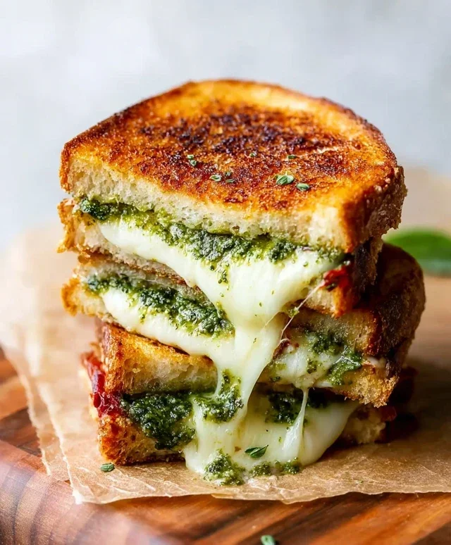 Sourdough Pesto Grilled Cheese