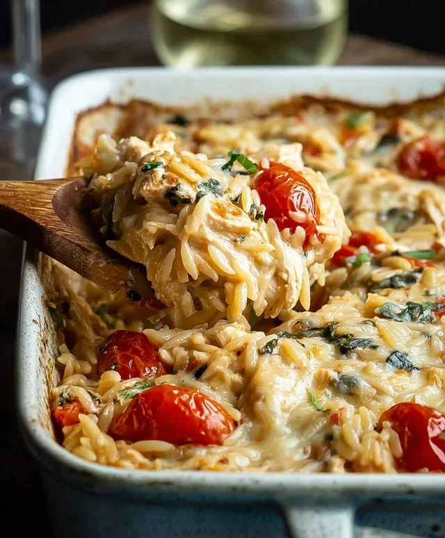 Orzo Tuscan Chicken Bake