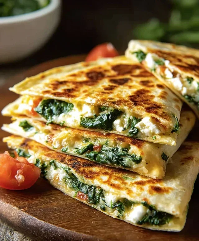 Spinach and Feta Quesadillas