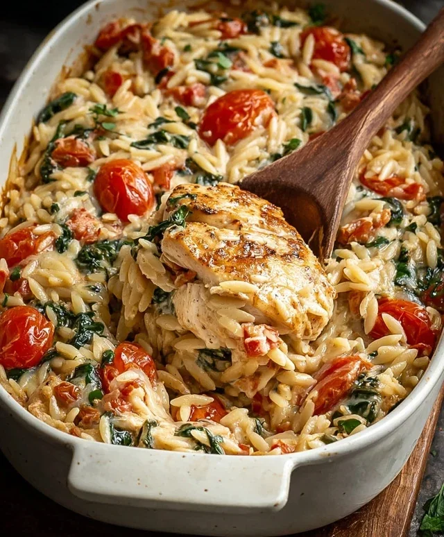 Orzo Tuscan Chicken Bake