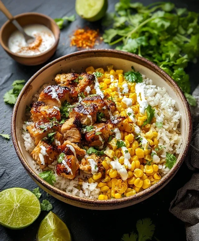 Street Corn Chicken Rice Bowl