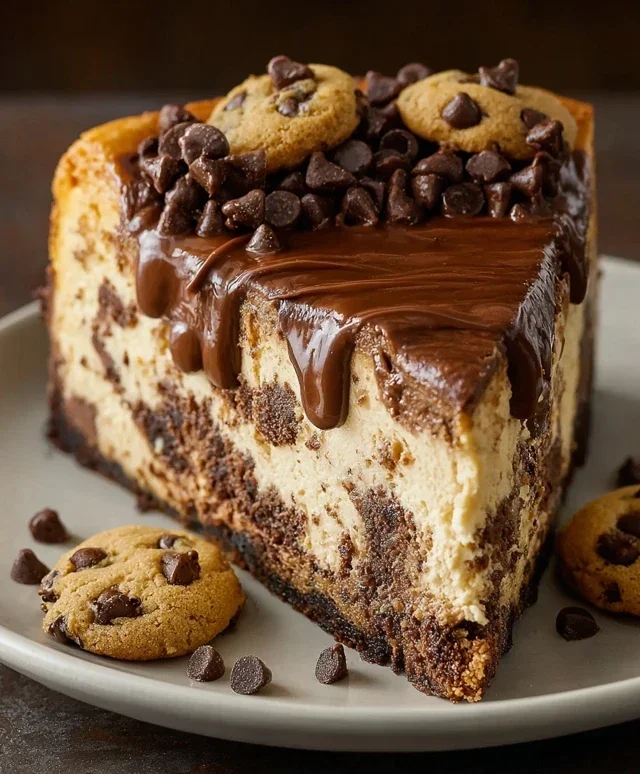 Chocolate Chip Cookie Bottomed Cheesecake