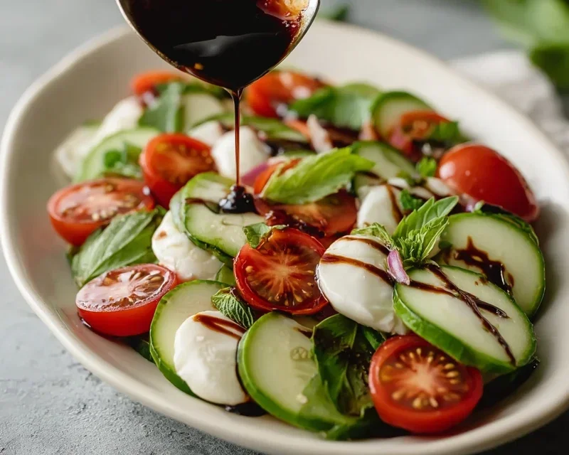 Fresh Cucumber Caprese Salad