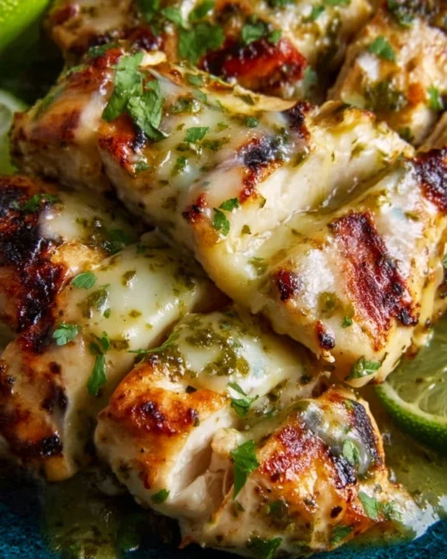 Grilled Salsa Verde Chicken with Pepper Jack