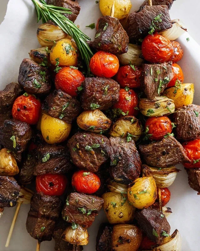 Rosemary Garlic Steak Kebabs