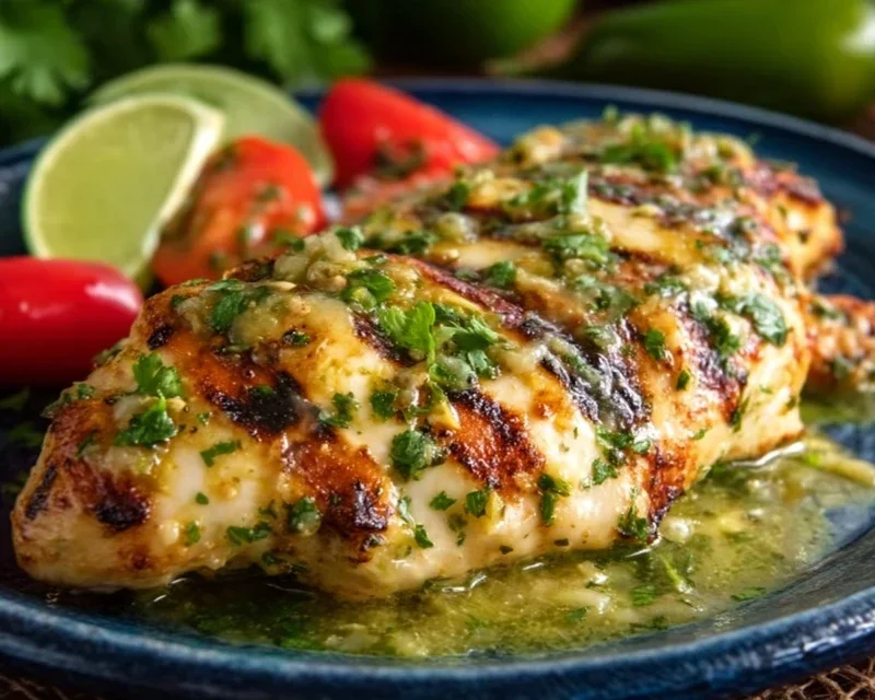Grilled Salsa Verde Chicken with Pepper Jack