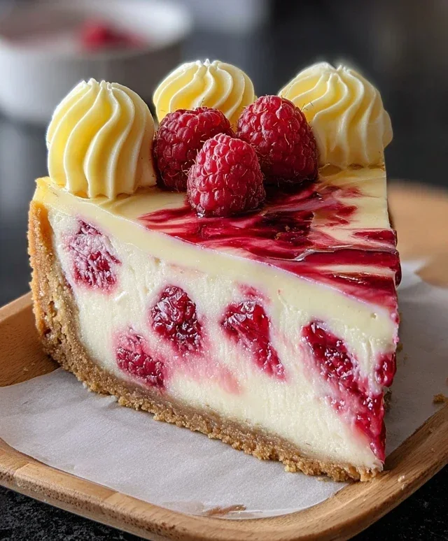 Raspberry Lemon White Chocolate Cheesecake