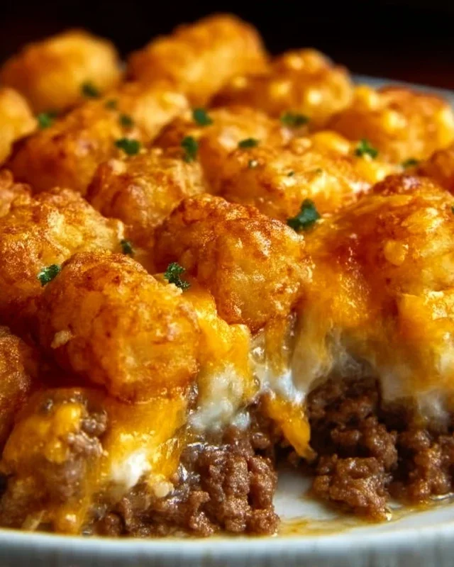 Tater Tot Casserole with Ground Beef