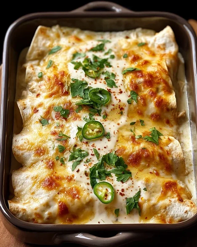 Creamy White Chicken Enchiladas
