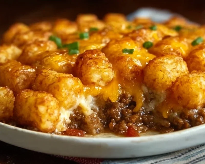 Tater Tot Casserole with Ground Beef
