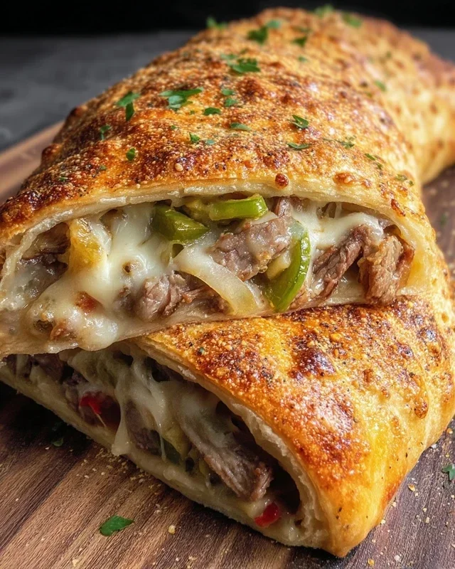 Philly Cheesesteak Stromboli