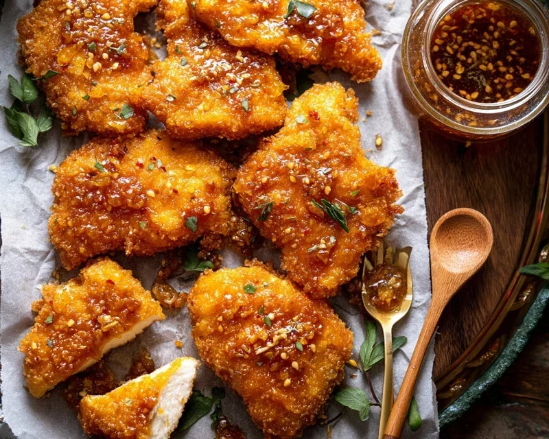 Baked Crunchy Hot Honey Chicken
