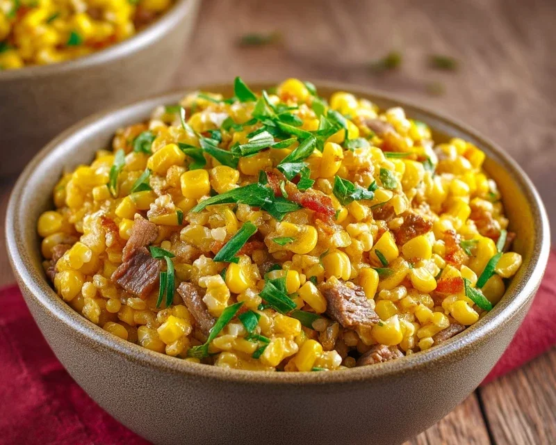 Fresh Corn and Beef Beef Bacon Side Dish