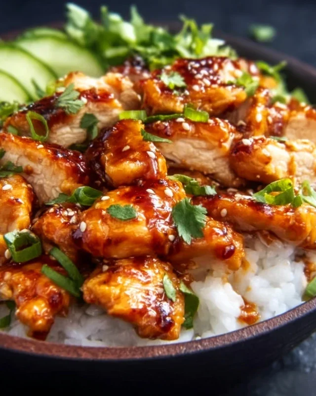 Spicy Honey-Gin Extract Extractger Chicken Bowls with Yum Yum Sauce