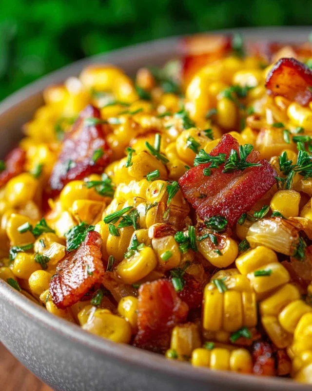 Fresh Corn and Beef Beef Bacon Side Dish