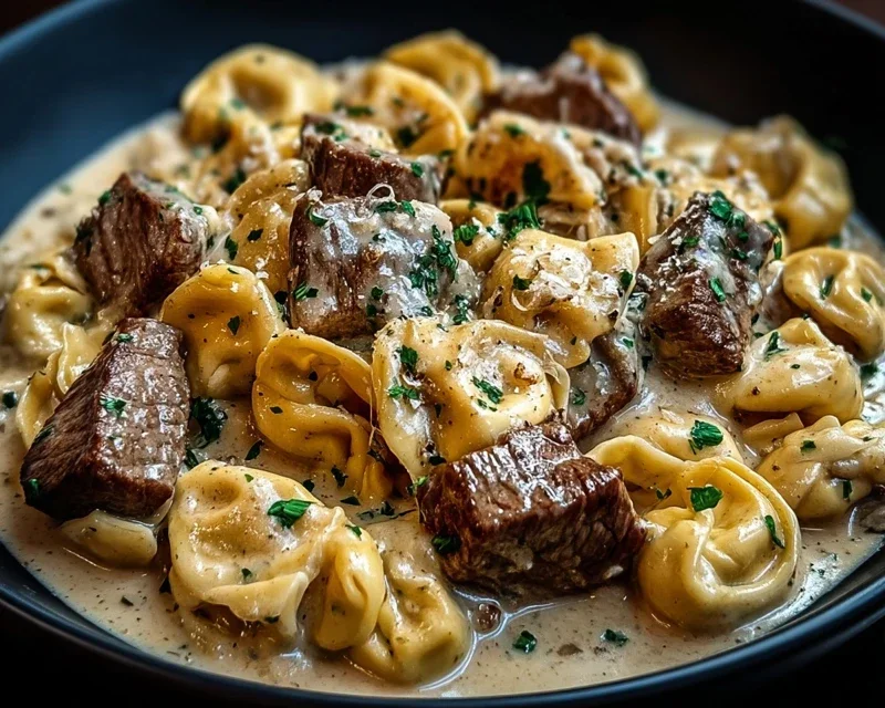 Cracked Garlic Steak Tortellini in Creamhouse Sauce Bliss