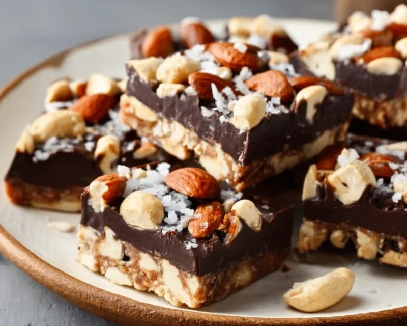 Dark Chocolate and Sea Salt Nut Bars