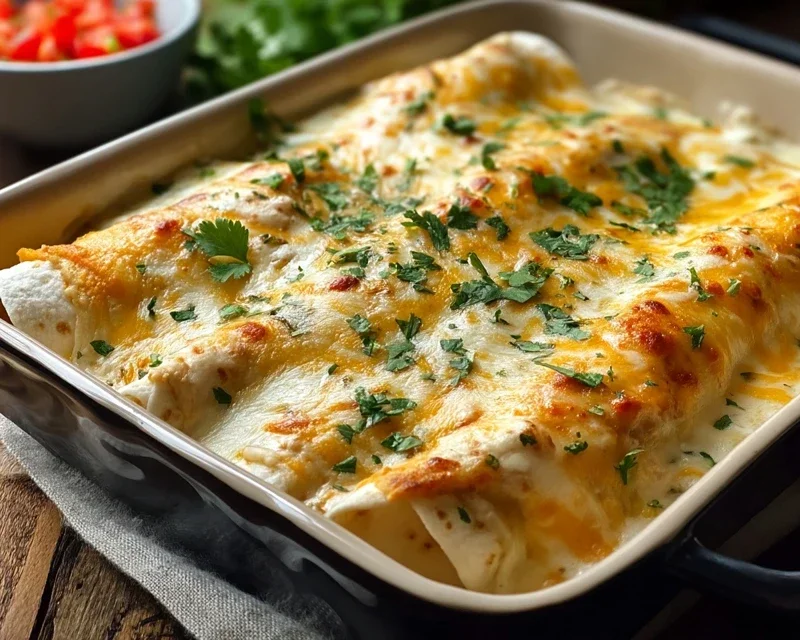 Creamy White Chicken Enchiladas