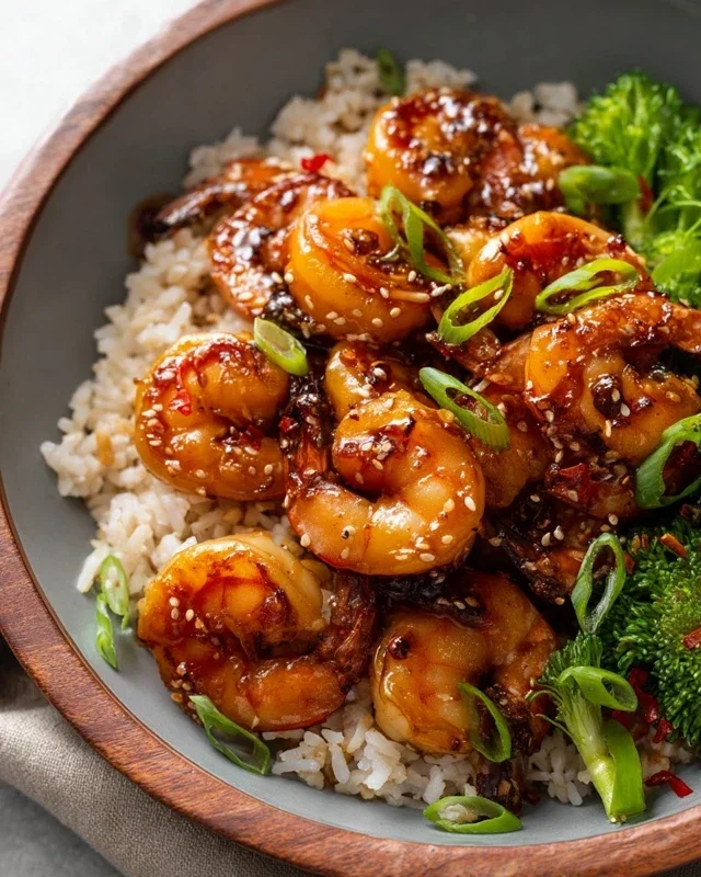 Honey Garlic Shrimp Bowls