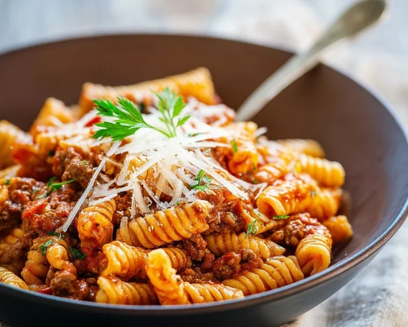 Beef Pasta in Tomato Sauce {Beef Ragu Pasta}