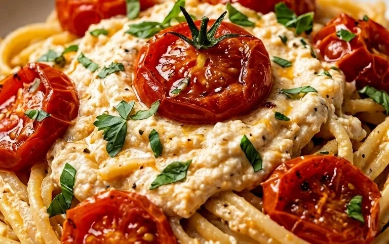 Roasted Tomato and Garlic Ricotta Pasta