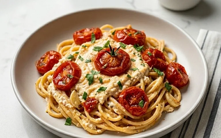 Roasted Tomato and Garlic Ricotta Pasta