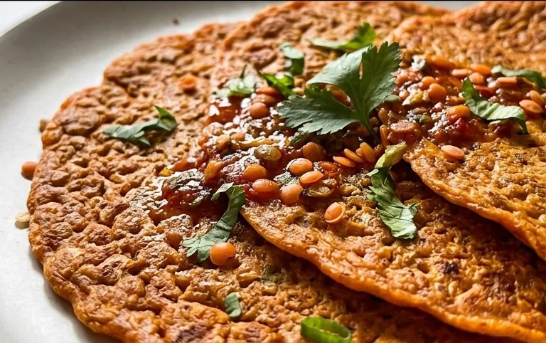Masoor Dal Chilla | Savory Red Lentil Pancakes