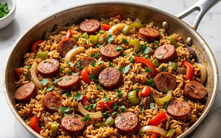 Cajun Sausage and Rice Skillet
