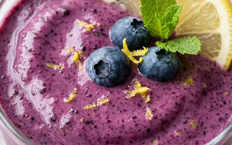 Blueberry Avocado Smoothie With Lemon & Yogurt