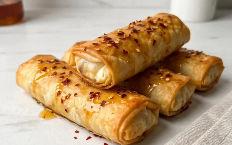 Indulgent Oven Fried Feta Rolls with Chili Honey Magic