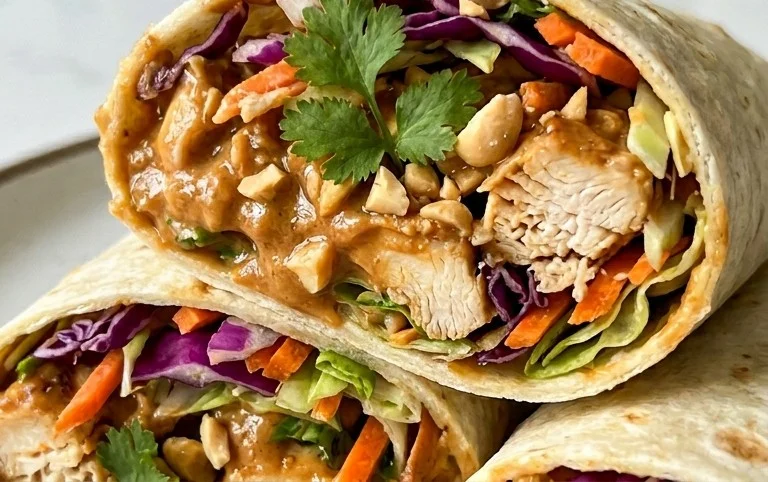 Thai Peanut Chicken Wraps