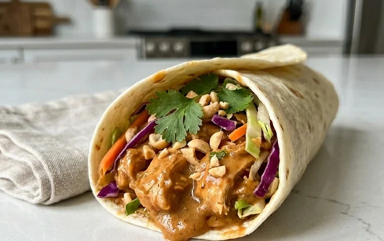 Thai Peanut Chicken Wraps