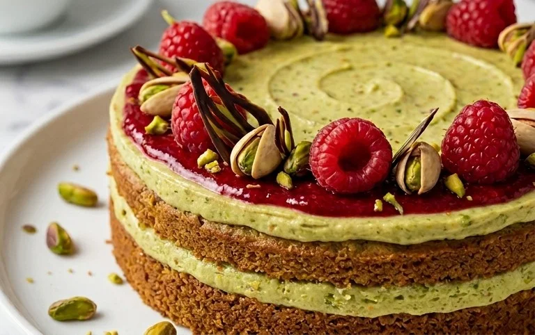 Pistachio Raspberry Cake