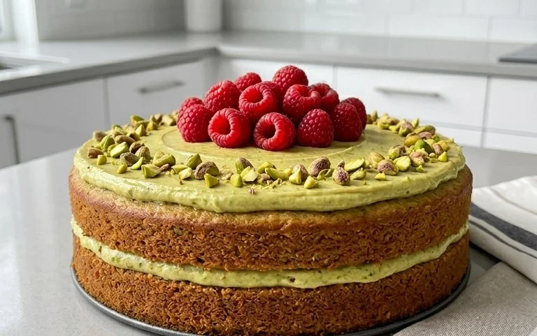 Pistachio Raspberry Cake