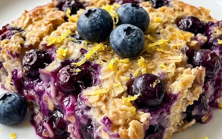 Lemon Blueberry Baked Oats