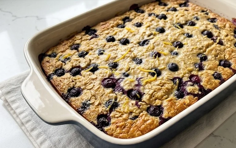 Lemon Blueberry Baked Oats