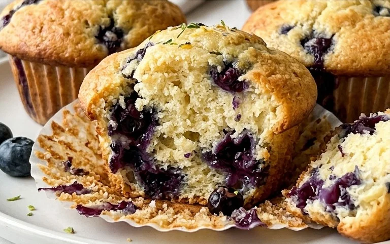 Sour Cream Blueberry Muffins