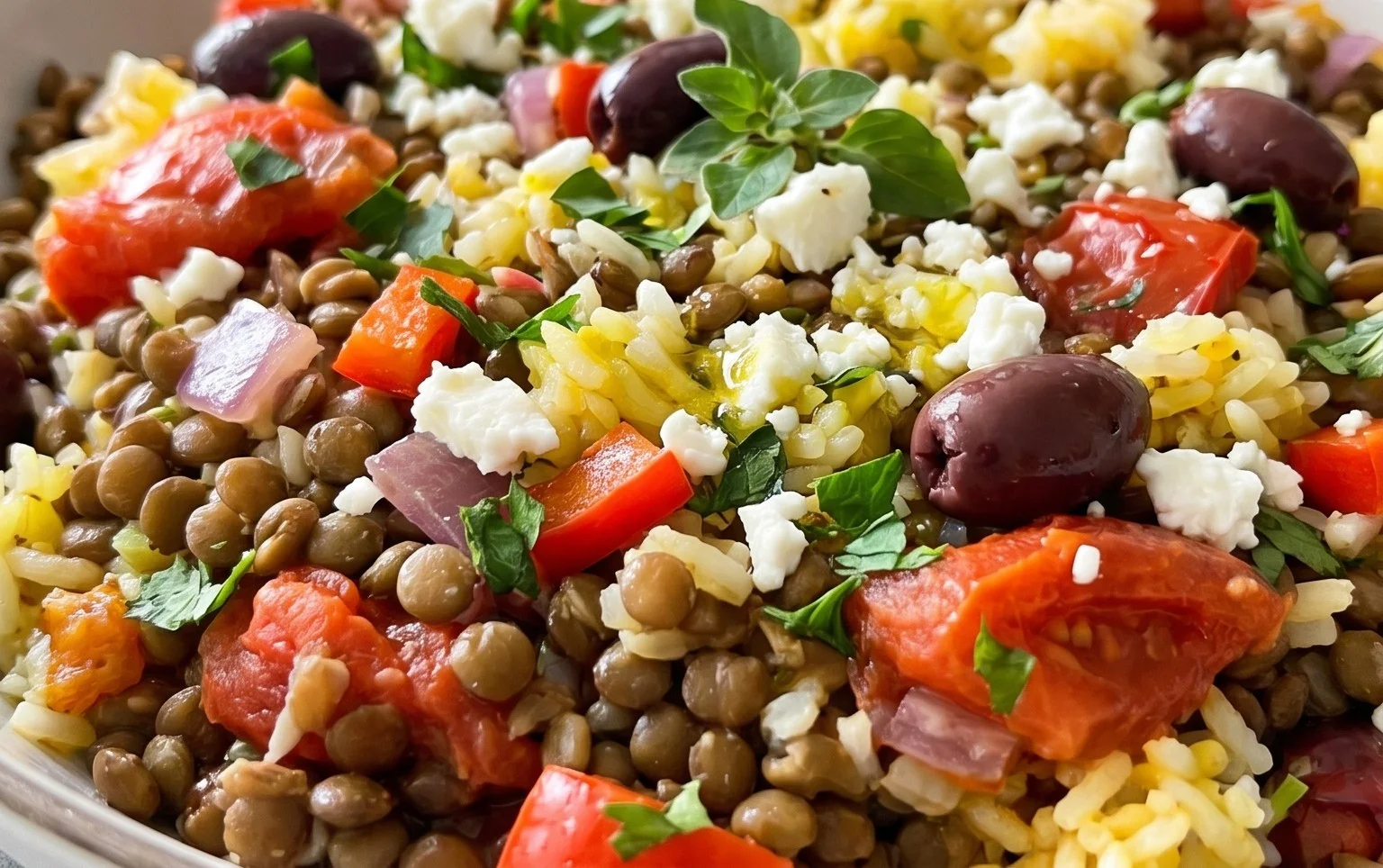 Easy Mediterranean Lentils and Rice