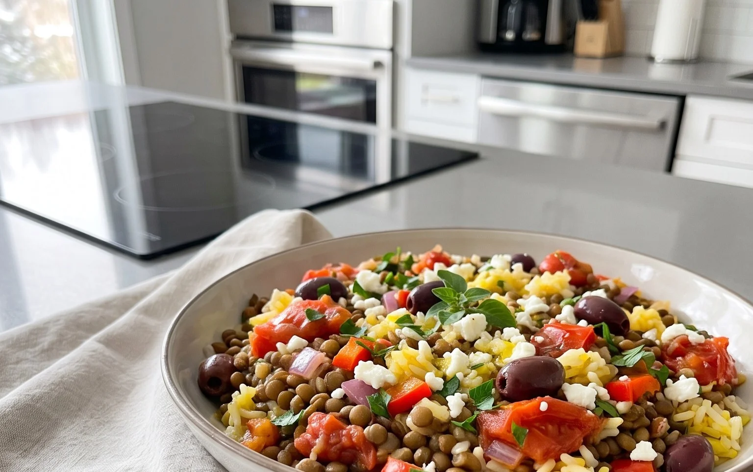 Easy Mediterranean Lentils and Rice